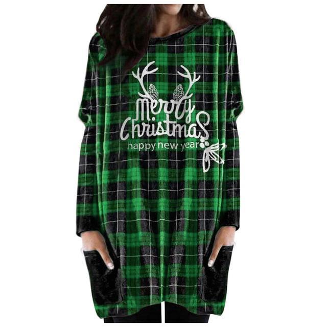 Autumn Christmas Print Long Sleeve Cozy Pyjama Shirt