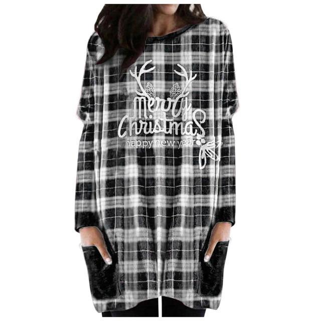Autumn Christmas Print Long Sleeve Cozy Pyjama Shirt