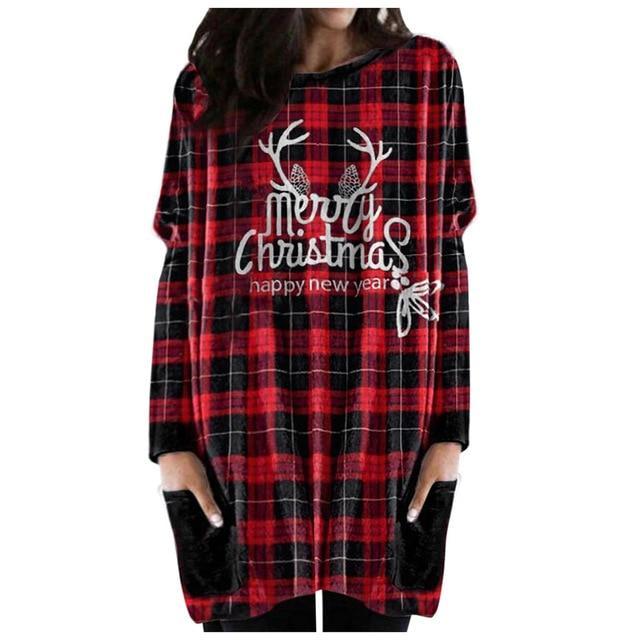 Autumn Christmas Print Long Sleeve Cozy Pyjama Shirt