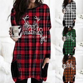 Autumn Christmas Print Long Sleeve Cozy Pyjama Shirt